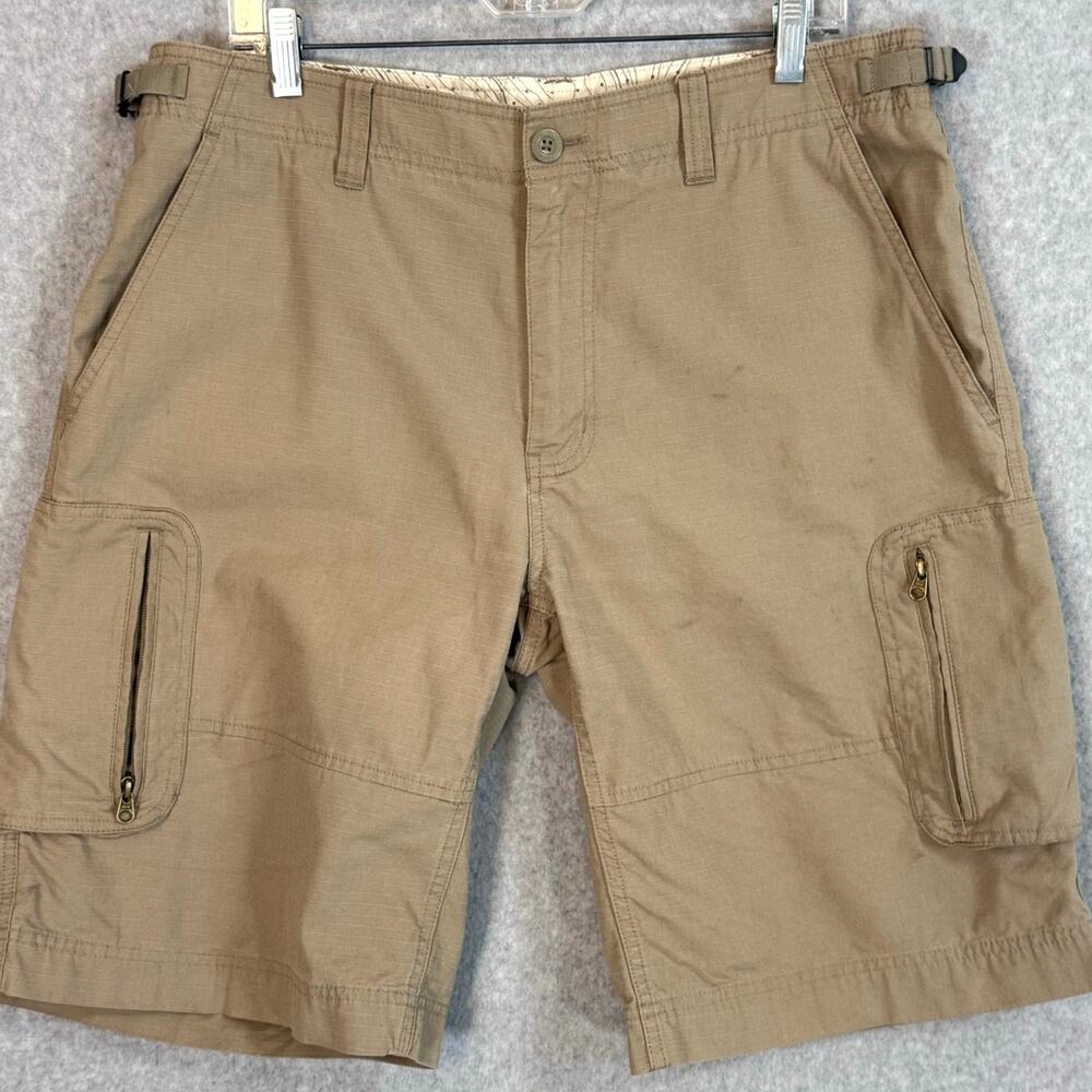 North Face Ripstop Cargo Shorts Size 36 Gorpcore Trail Side Buckle Camping Cabin